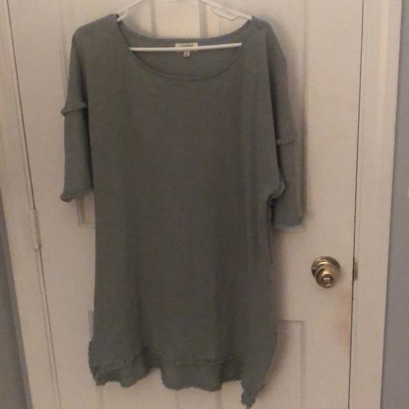 Umgee Green T a Shirt Dress - Picture 1 of 5